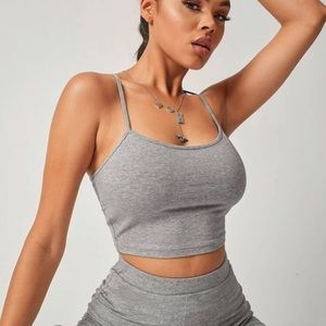 Grey cami crop top